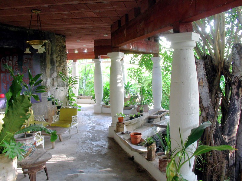 A covered lounge area in at the Hotel Trinidad